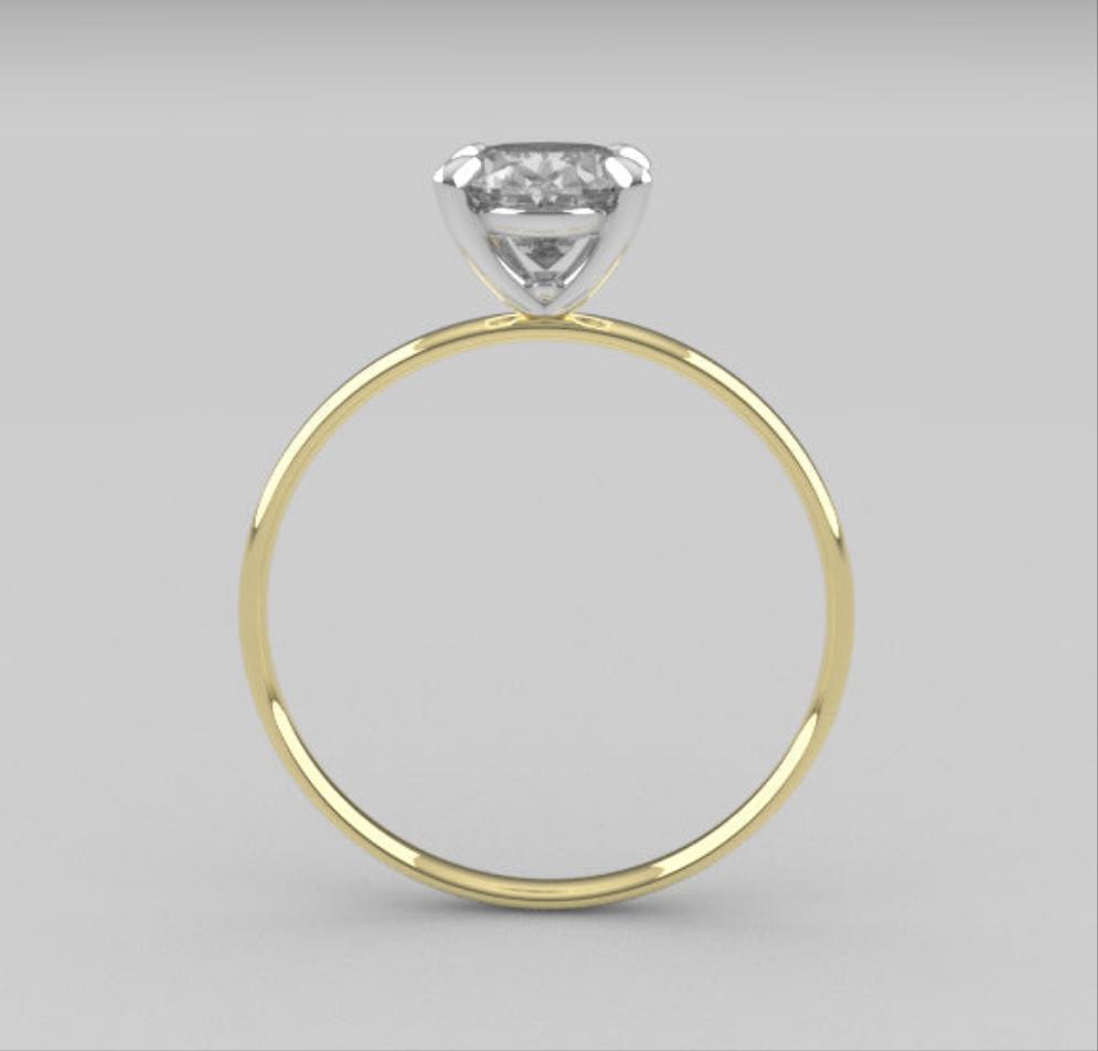 14K ring with Diamond VS1, style oval, stt prong