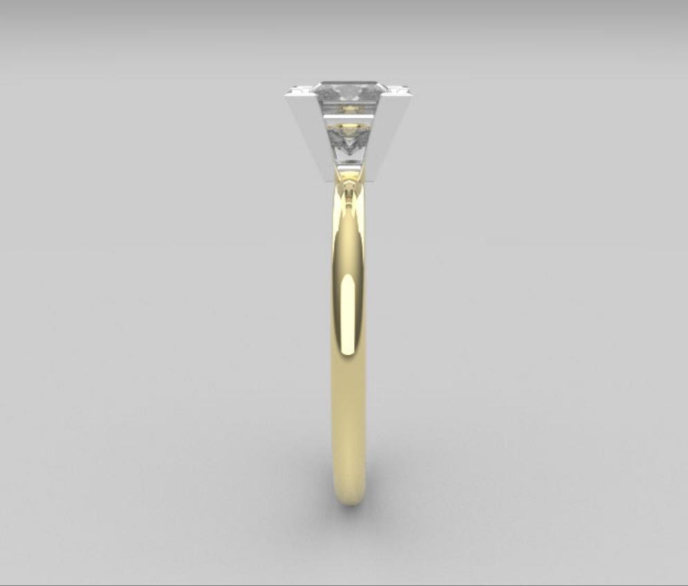 14K yellow engagement ring with Diamond VS1, cut Princess