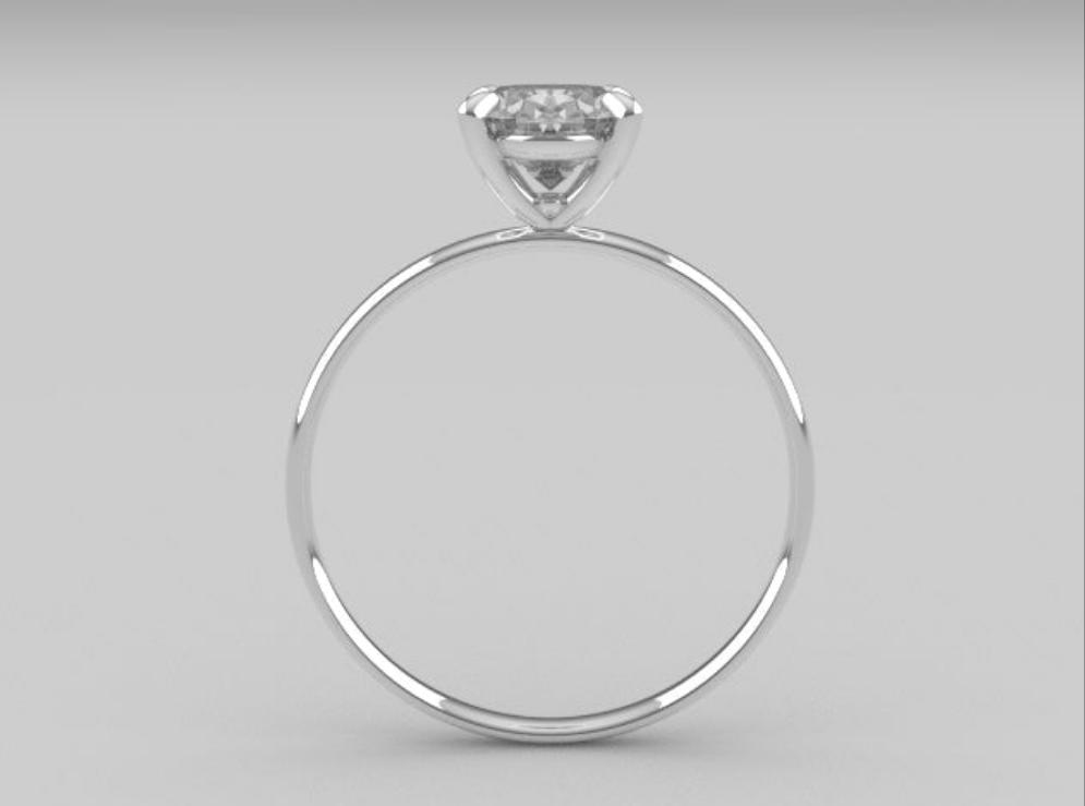 14K ring with Diamond VS1, style oval, stt prong