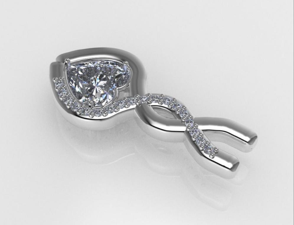 14k pendant, heart style, with Diamond VS1
