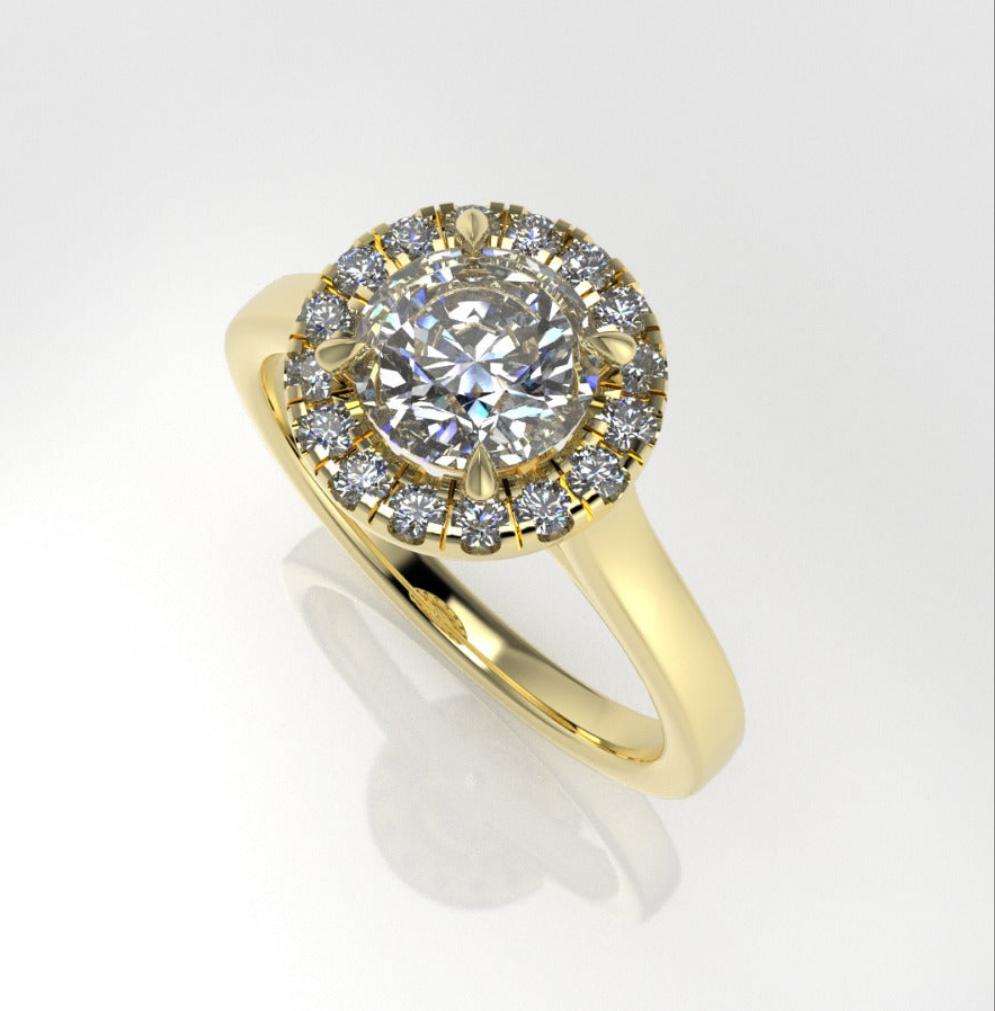 14k solitaire Engagement Ring with Diamond VS1, "CUT SPLIT" "stt prong" "circle" "stone round"