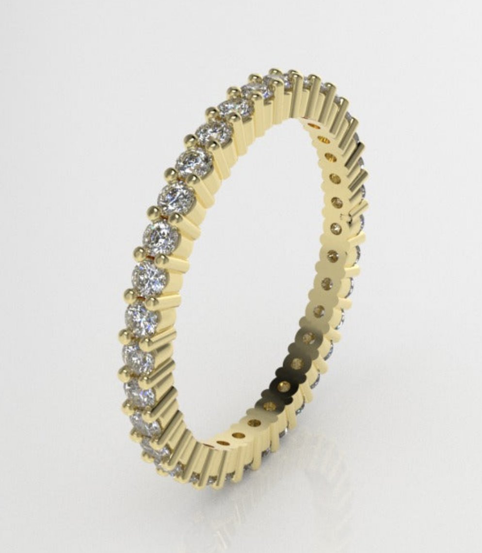 14K Gold Ring with 34 Diamond VS1, it is for daily use, "setting prongs" "band"