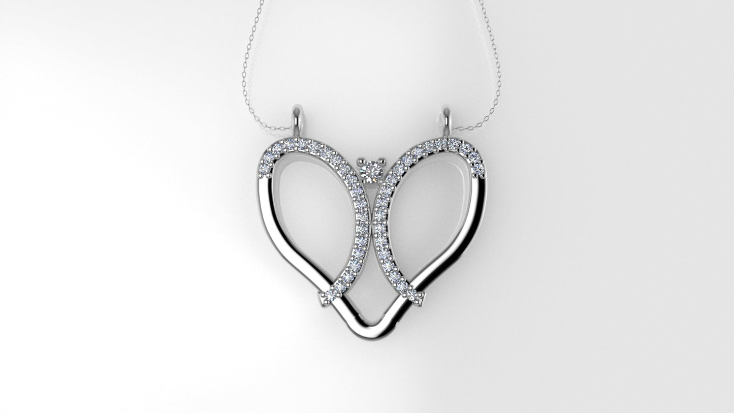 14K Pendant with 41 Diamond VS1, includes 18 inch chain, Broken Heart Style