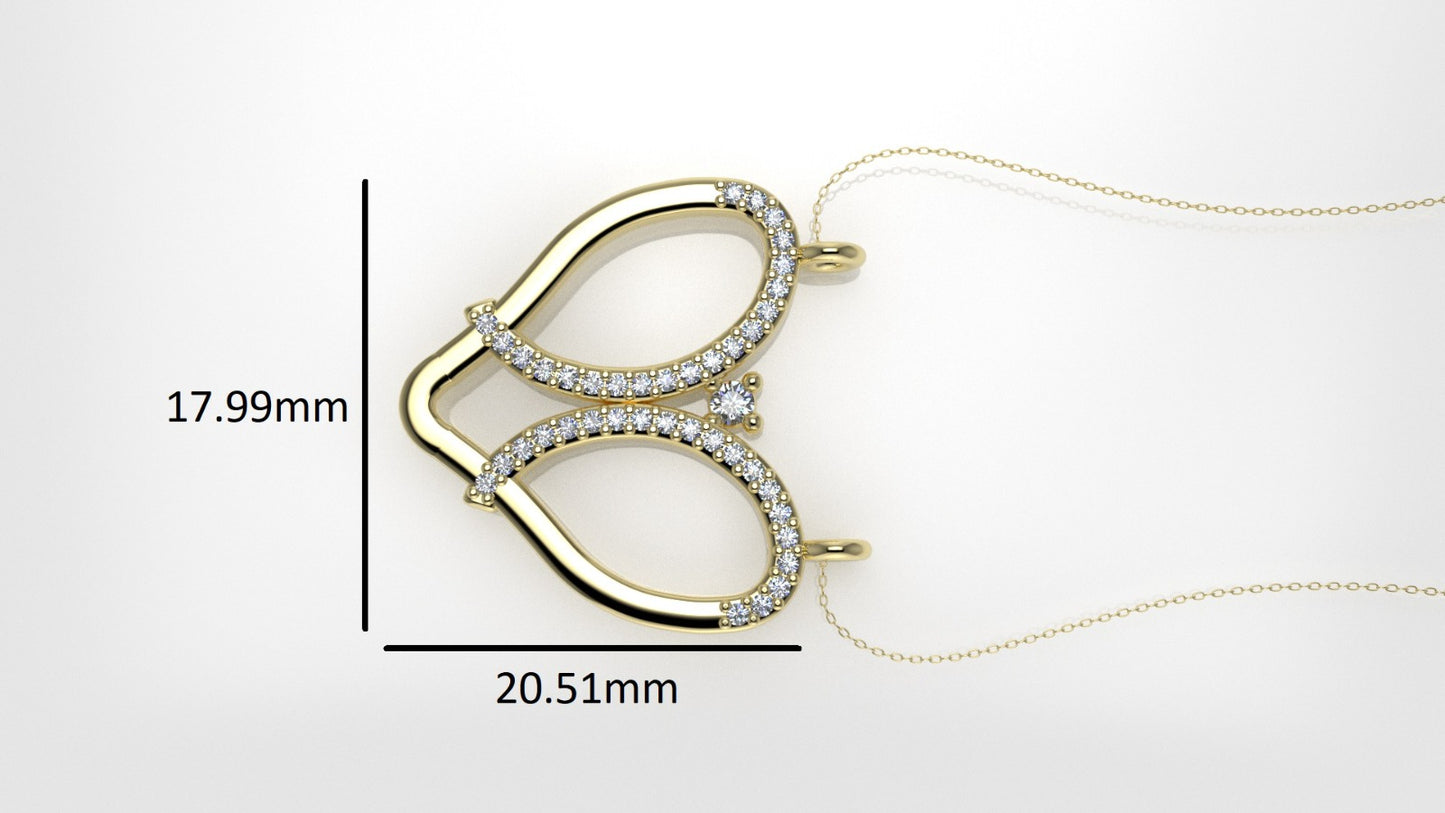 14K Pendant with 41 Diamond VS1, includes 18 inch chain, Broken Heart Style