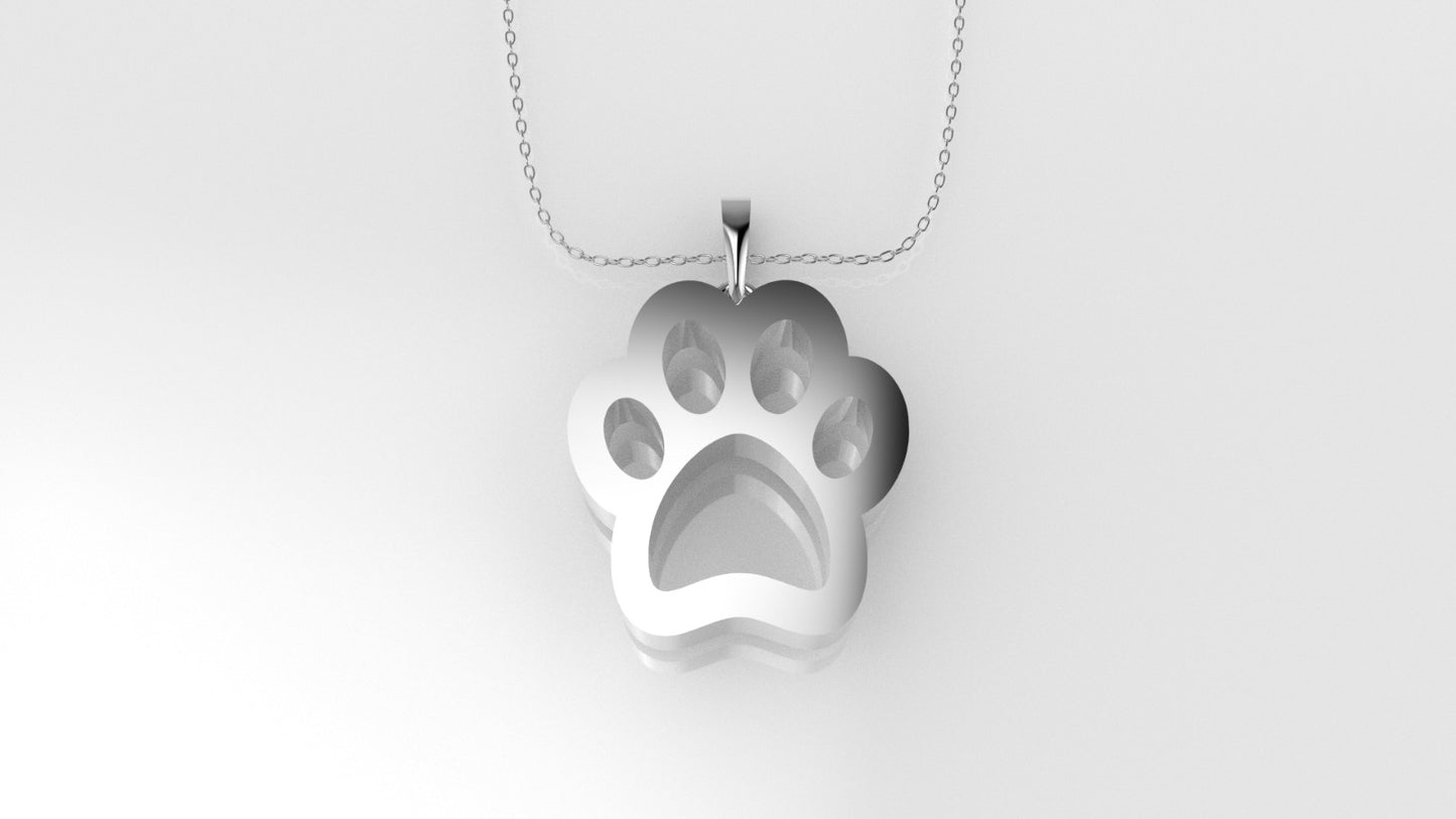 14K Pendant, includes 18 inch chain, "Dog Paw"