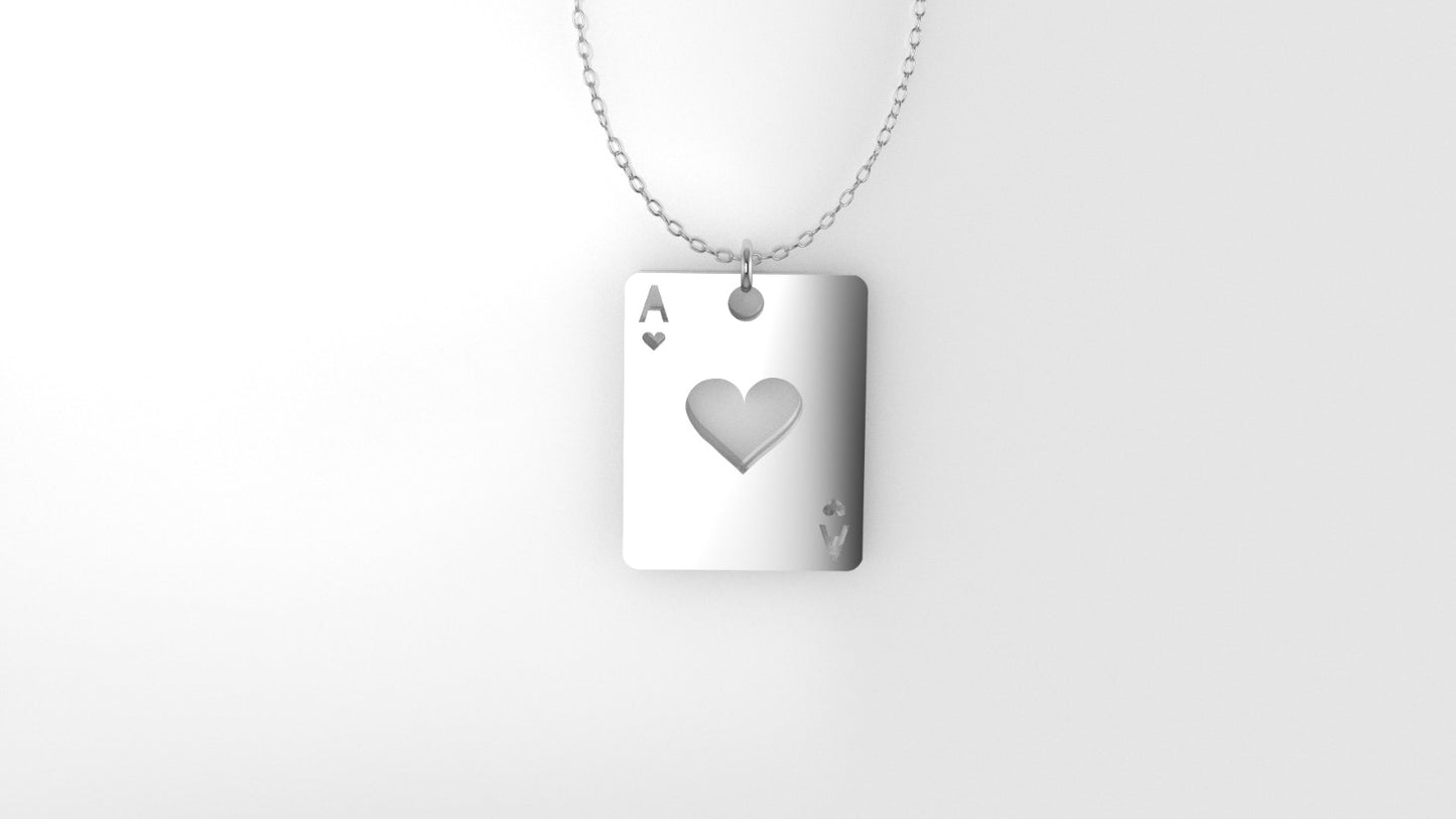 14K Pendant, includes 18 inch chain, "figure of an "A" of hearts in solid gold"