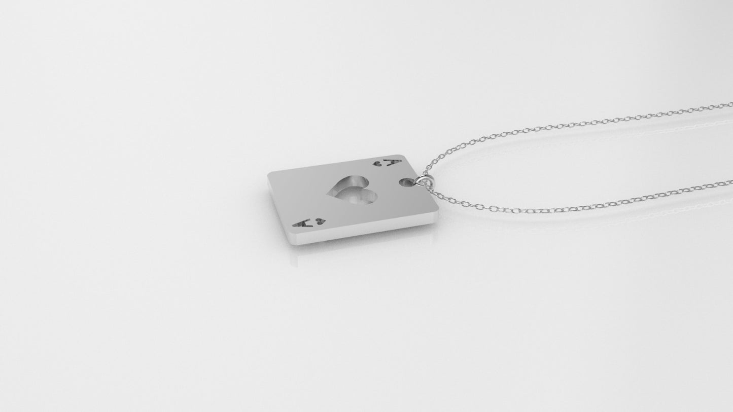 14K Pendant, includes 18 inch chain, "figure of an "A" of hearts in solid gold"