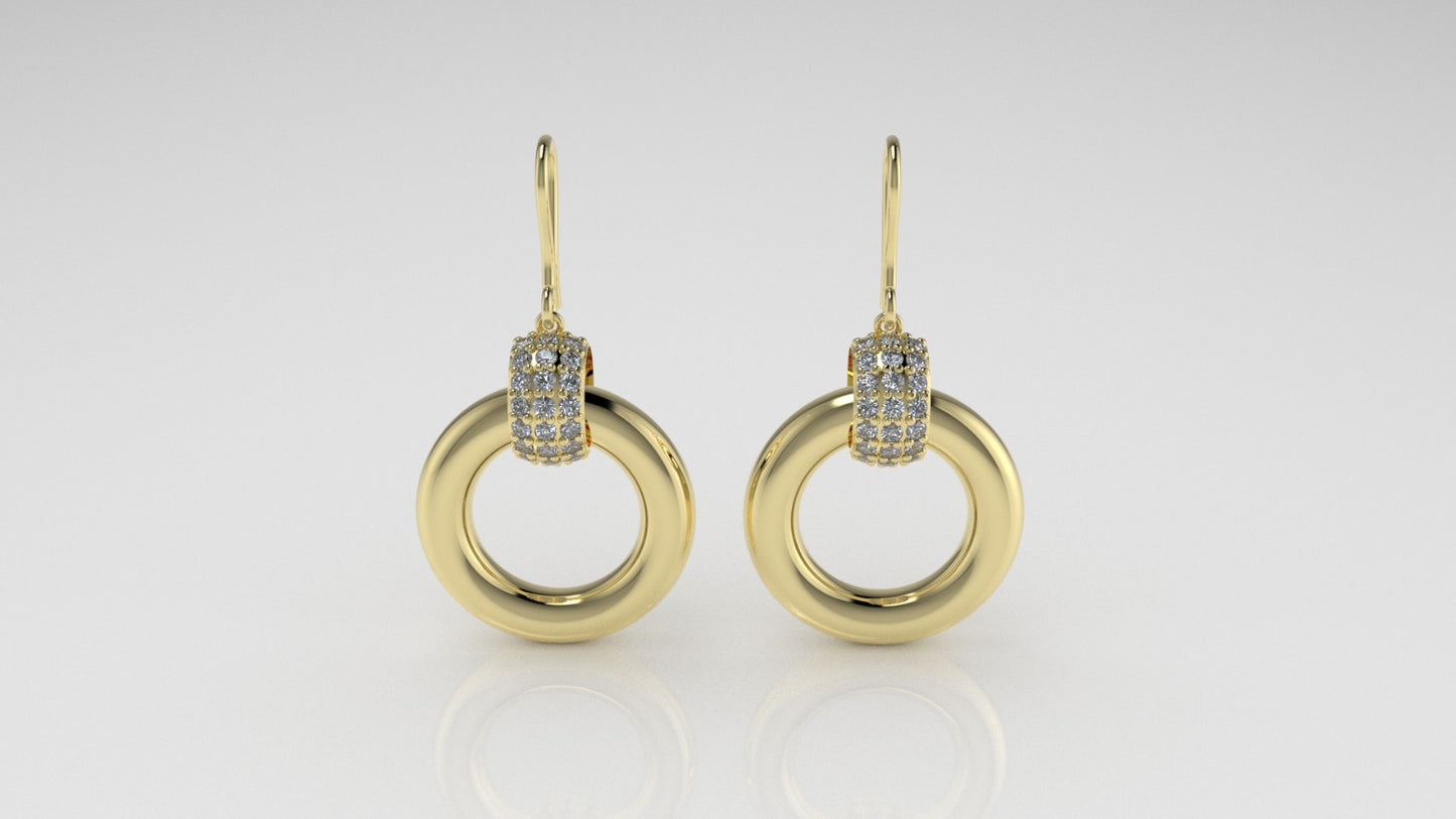 14k Earrings with 54 DIAMOND VS1