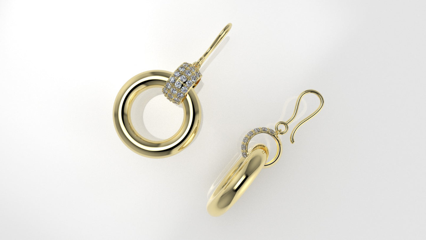 14k Earrings with 54 DIAMOND VS1