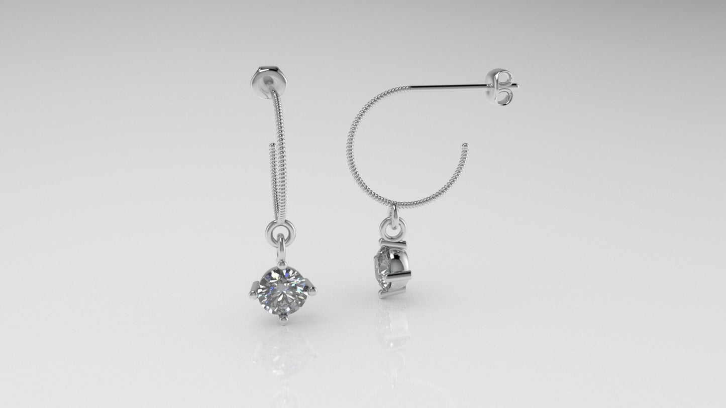 Yellow Gold Earrings with 2 DIAMOND 6.5 mm VS1 each