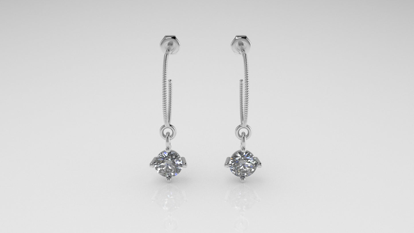 Yellow Gold Earrings with 2 DIAMOND 6.5 mm VS1 each
