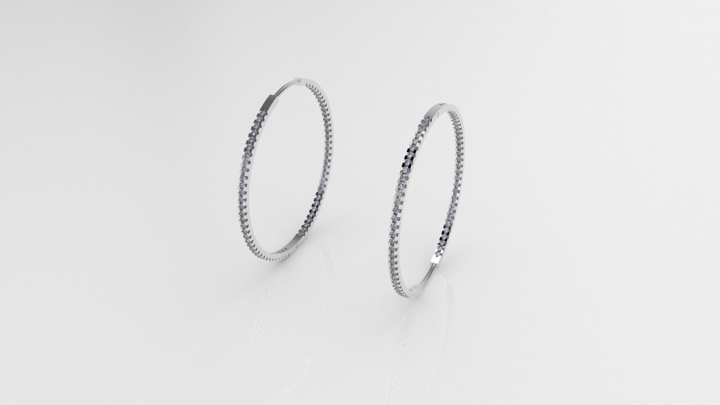 14k Gold Earrings with 130 DIAMOND 1.3mm VS1 each, "Cut Split"