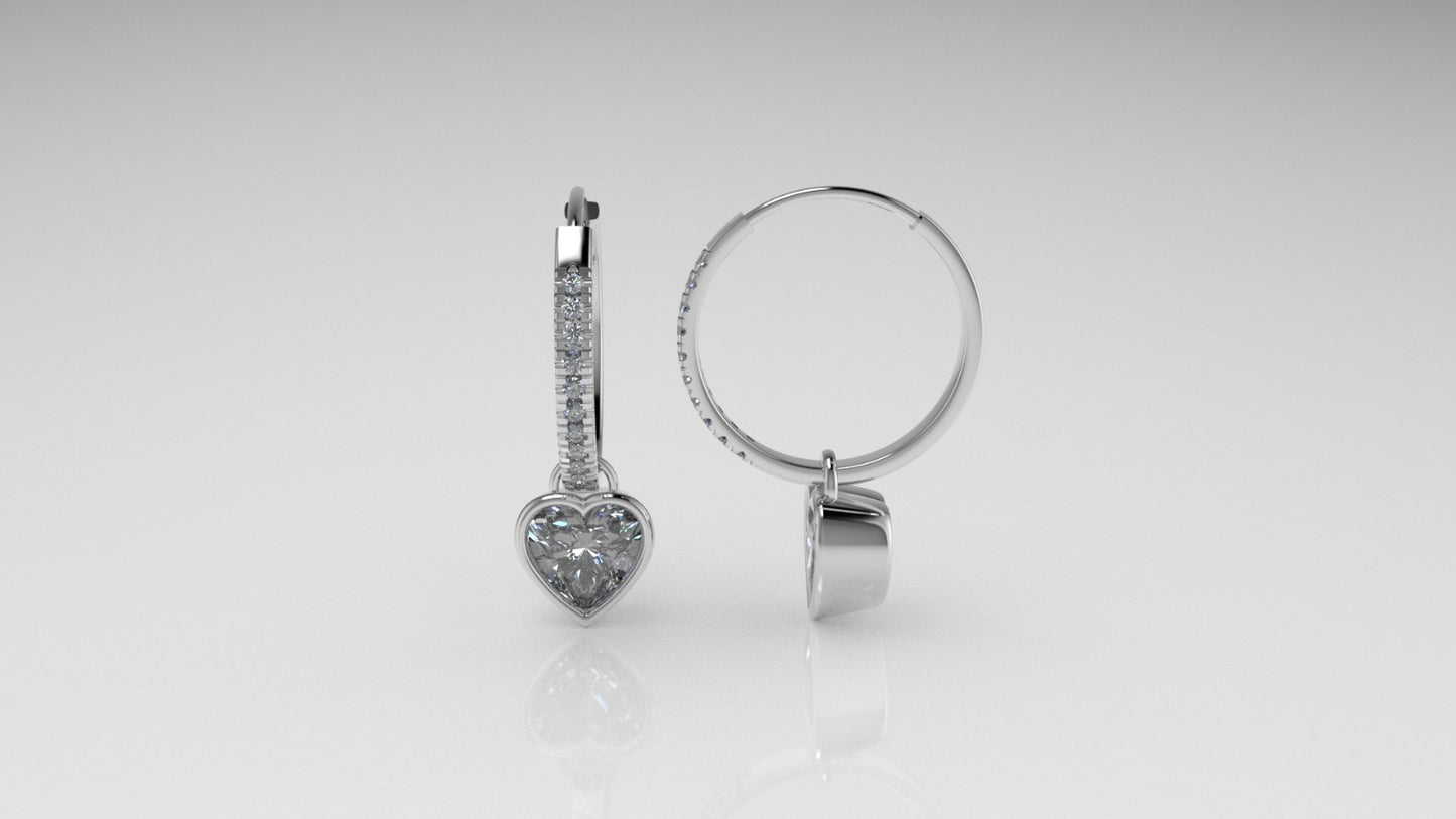 14k Gold Earrings with 22 DIAMOND VS1, "Cut Split" "Stt: Bezel"