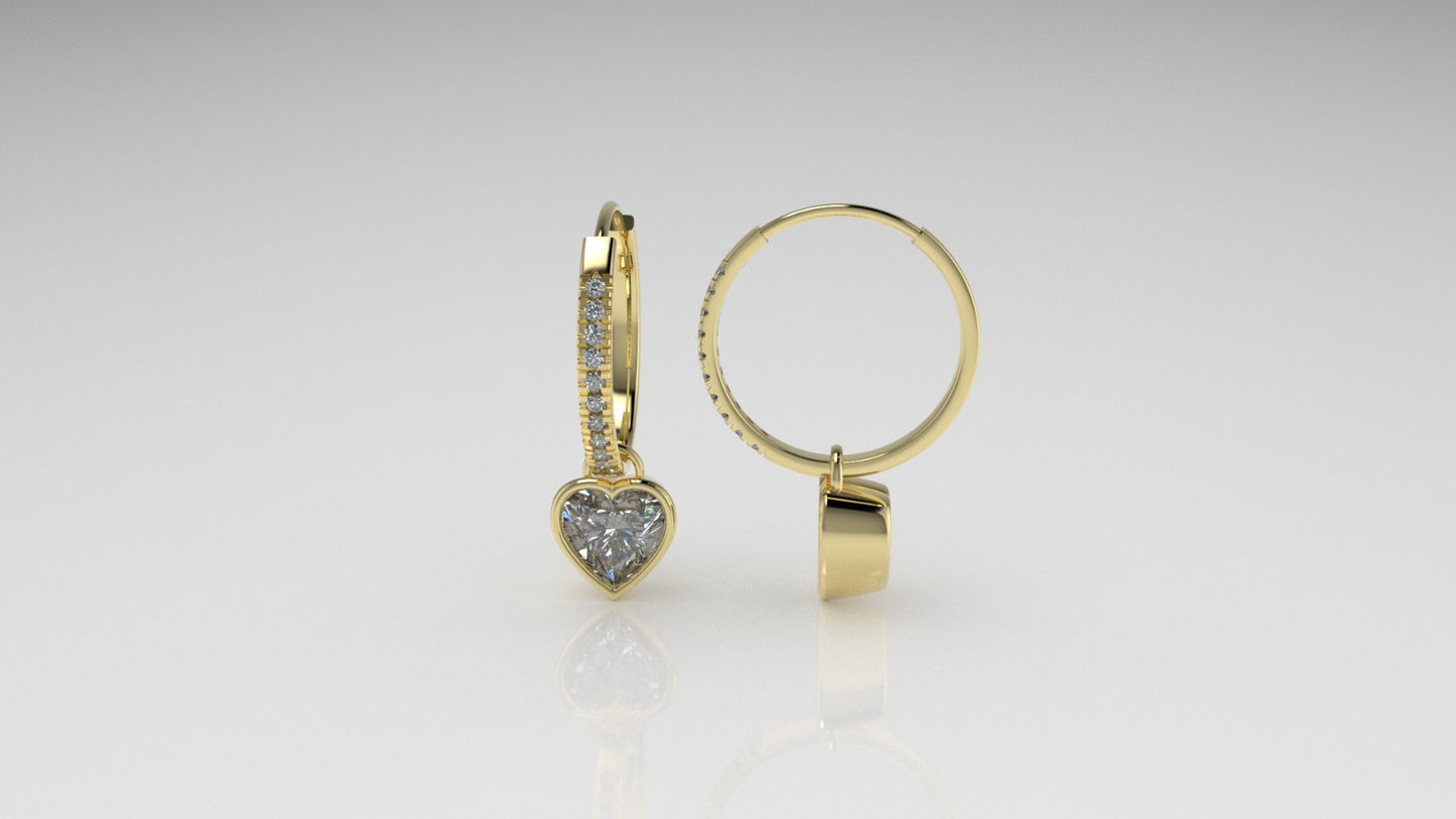 14k Gold Earrings with 22 DIAMOND VS1, "Cut Split" "Stt: Bezel"
