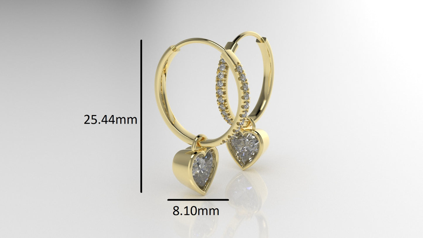 14k Gold Earrings with 22 DIAMOND VS1, "Cut Split" "Stt: Bezel"