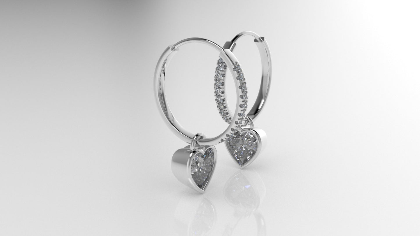 14k Gold Earrings with 22 DIAMOND VS1, "Cut Split" "Stt: Bezel"