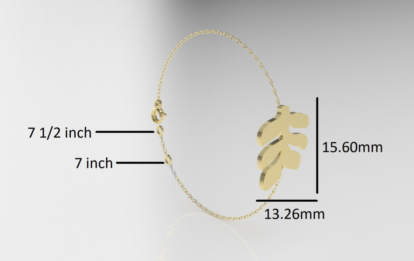 14k Bracelet perfect for any time, leaves style