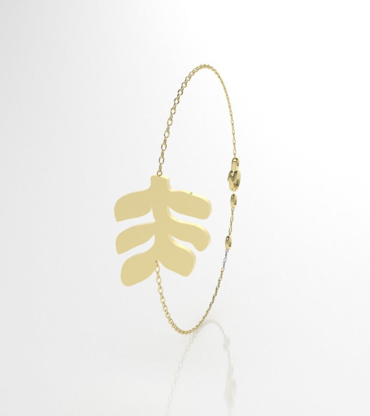 14k Bracelet perfect for any time, leaves style