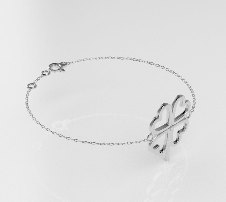 14k Bracelet perfect for any time with 4 hearts