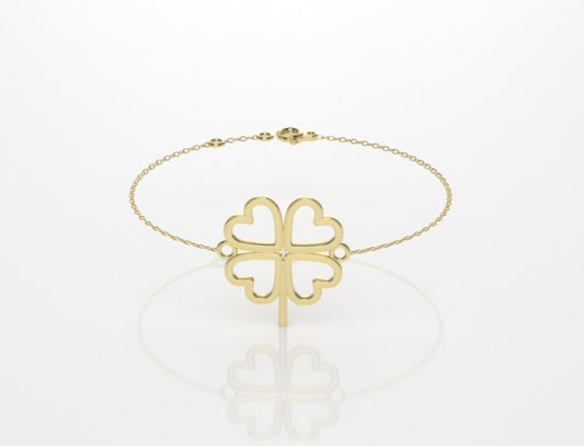14k Bracelet perfect for any time with 4 hearts