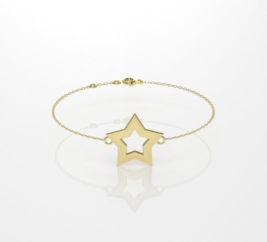 14k Bracelet perfect for any time, 5 point Star Style