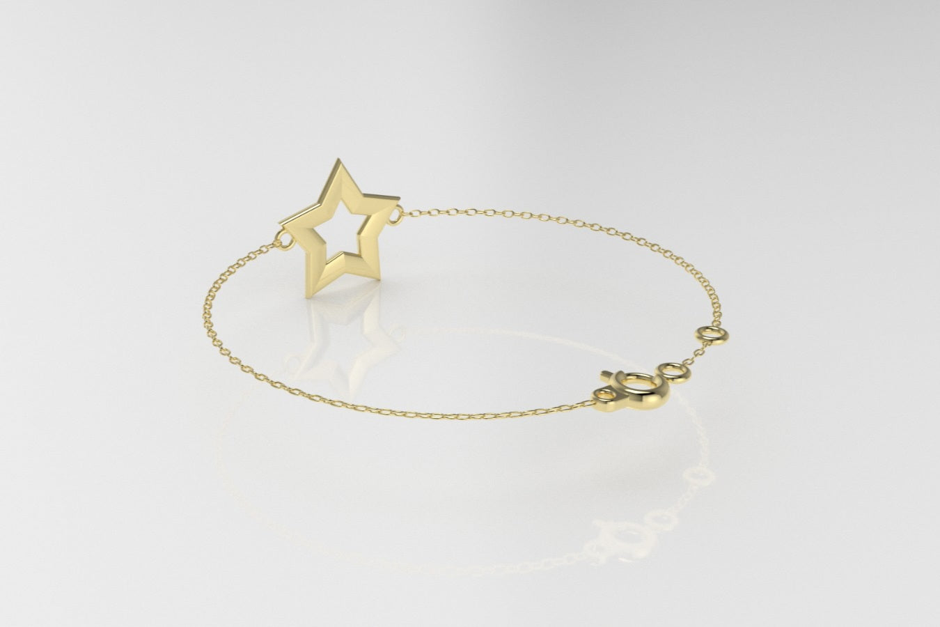 14k Bracelet perfect for any time, 5 point Star Style