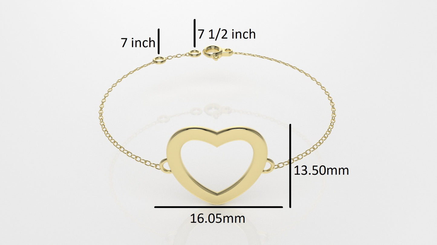 14k Bracelet it is use daily, Heart Style