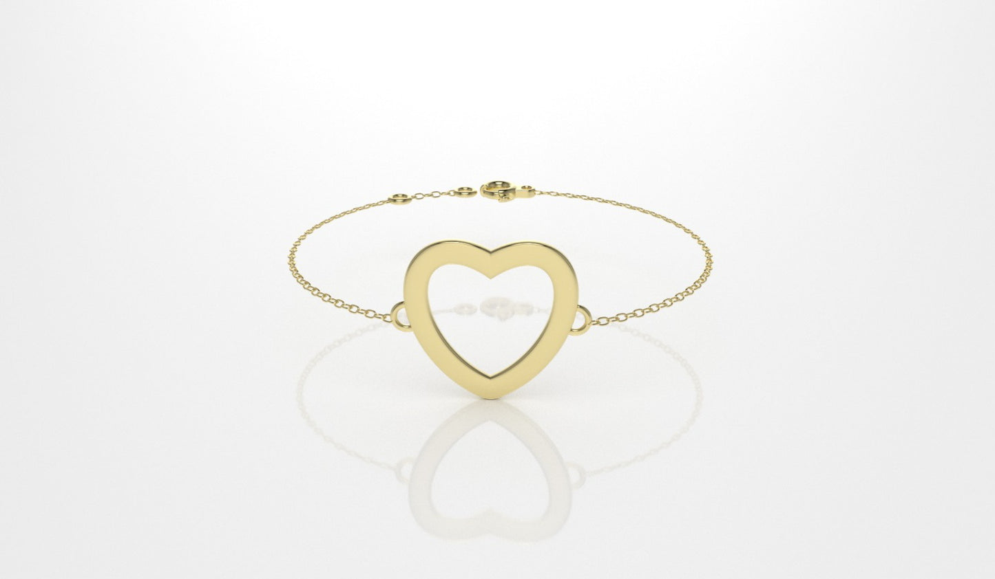14k Bracelet it is use daily, Heart Style