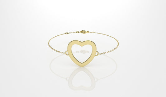 14k Bracelet it is use daily, Heart Style