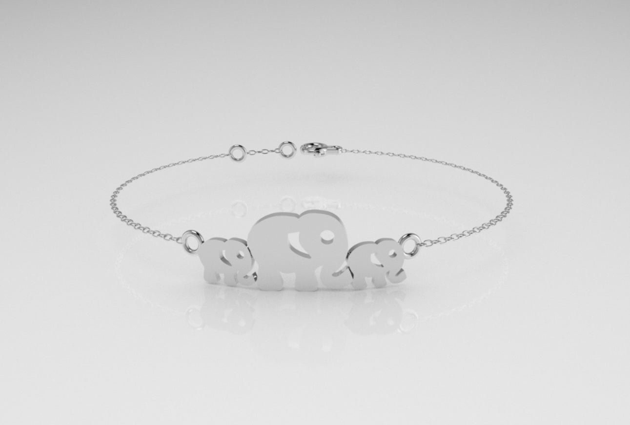 14k Bracelet, Elephant Style