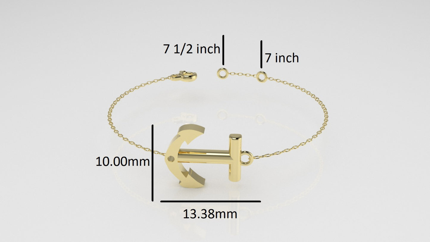 14k Bracelet, Boat Anclor Style