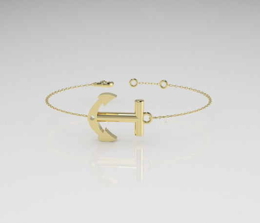 14k Bracelet, Boat Anclor Style