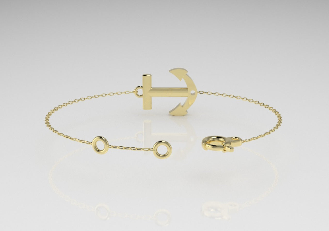 14k Bracelet, Boat Anclor Style