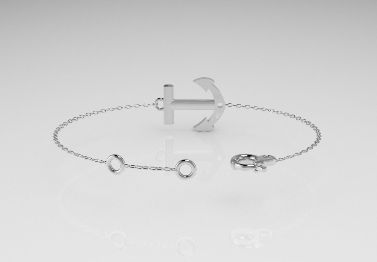 14k Bracelet, Boat Anclor Style