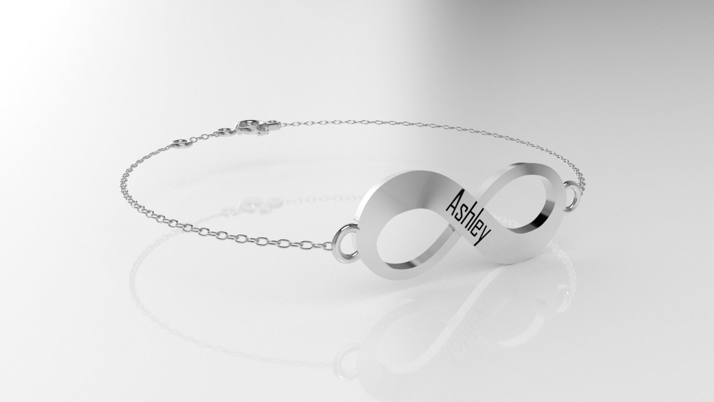 14k Bracelet, Infinity Style, "can be personalized with other names"
