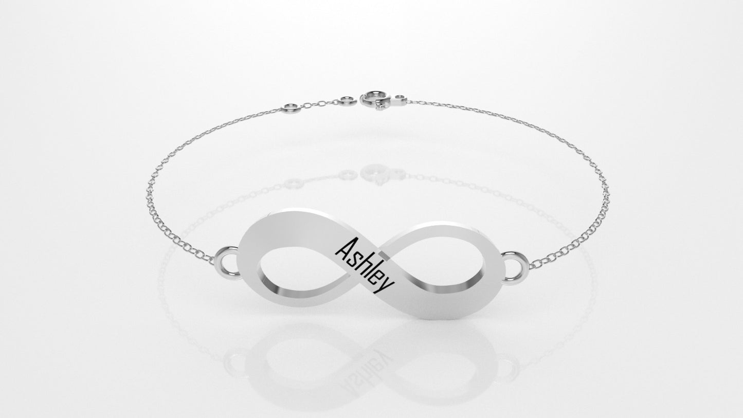 14k Bracelet, Infinity Style, "can be personalized with other names"