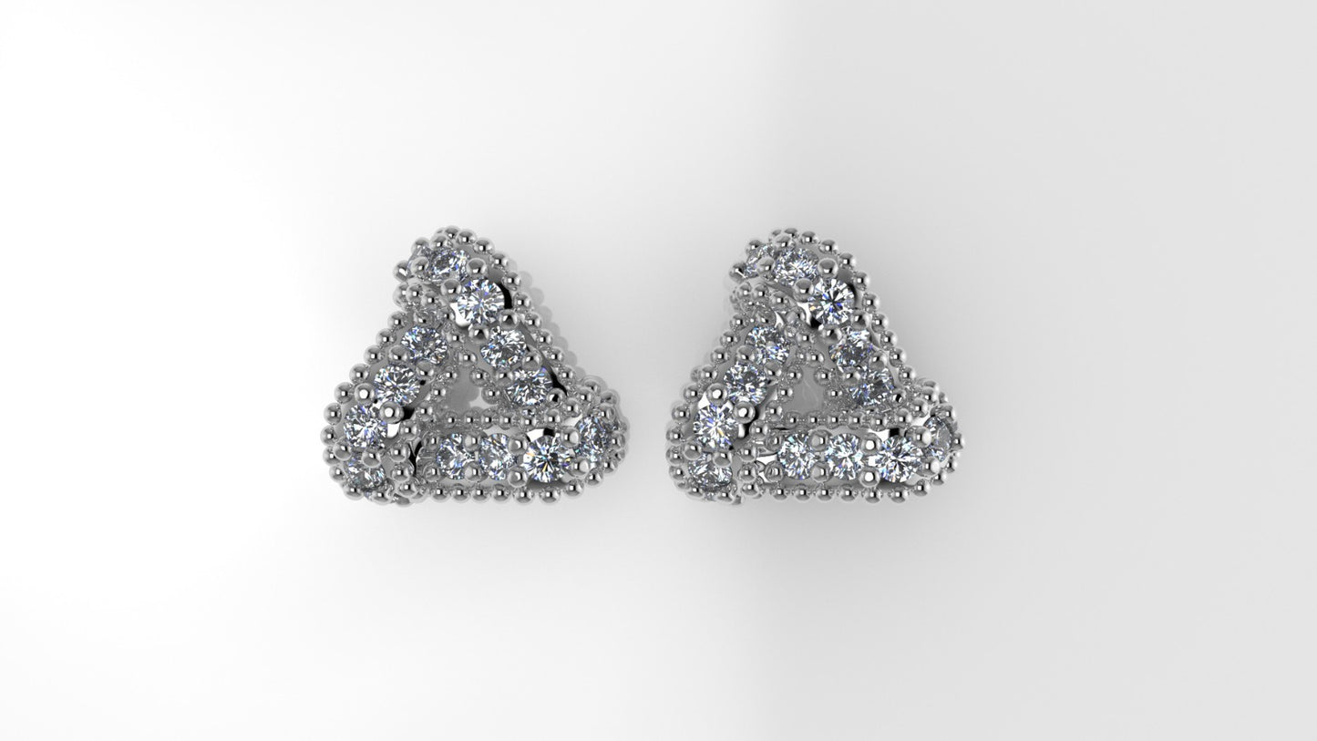 14k Yellow Gold Earrings with 30 DIAMONDS 1.00mm VS1 each, "Stt: Prongs" "FILIGREE"