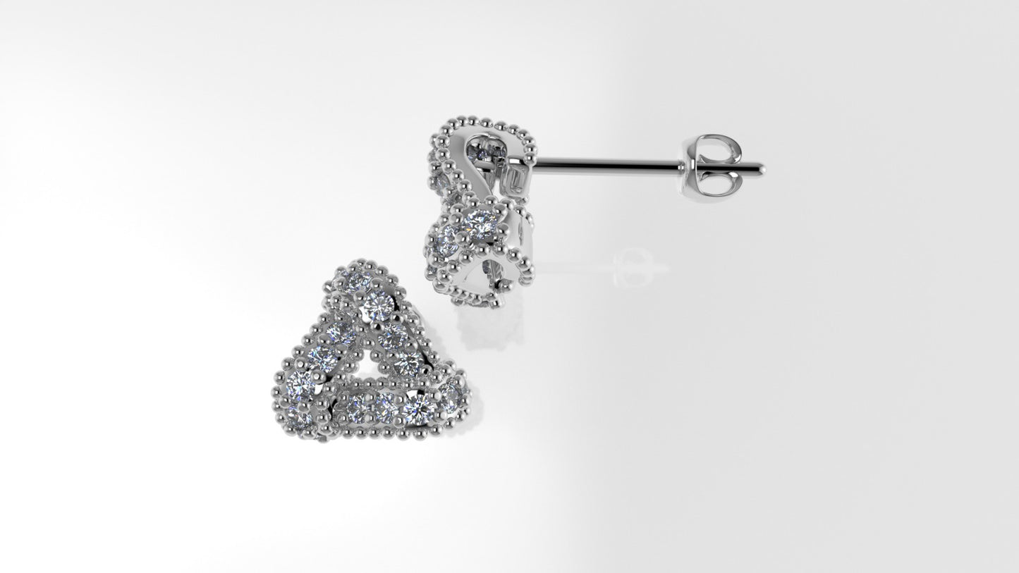 14k Yellow Gold Earrings with 30 DIAMONDS 1.00mm VS1 each, "Stt: Prongs" "FILIGREE"