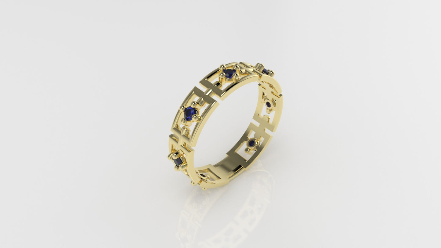 14K Band Ring with 7 SAPPHIRE, it is for daily use