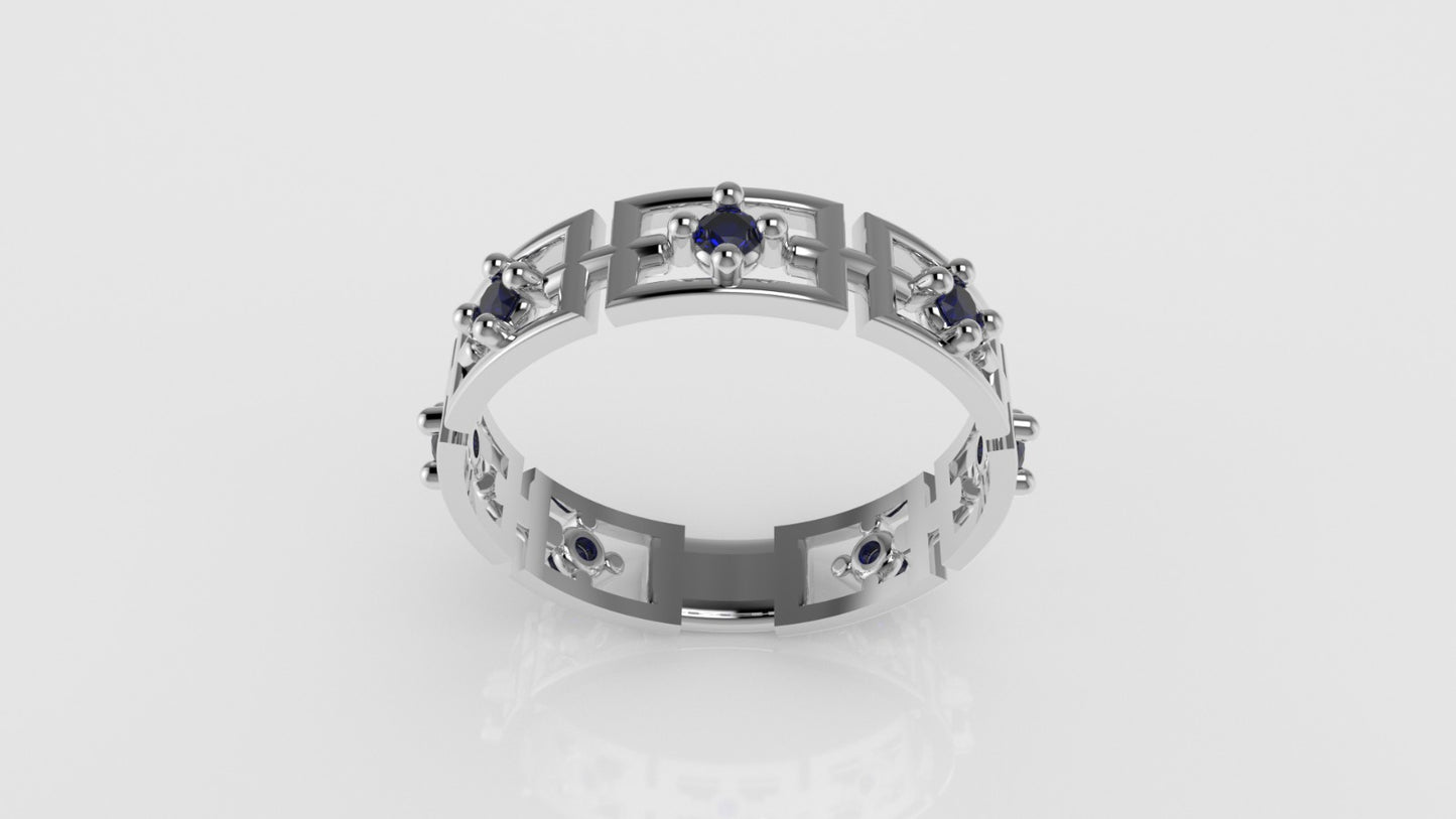 14K Band Ring with 7 SAPPHIRE, it is for daily use