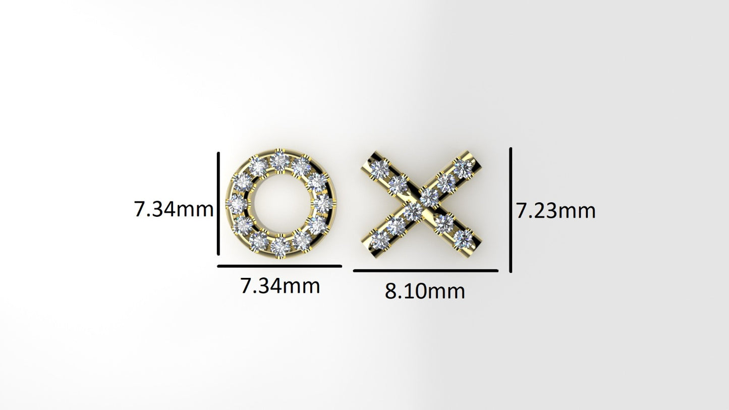 14K Earrings with 22 DIAMONDS VS1 each, "Style XO" "STT: Split"