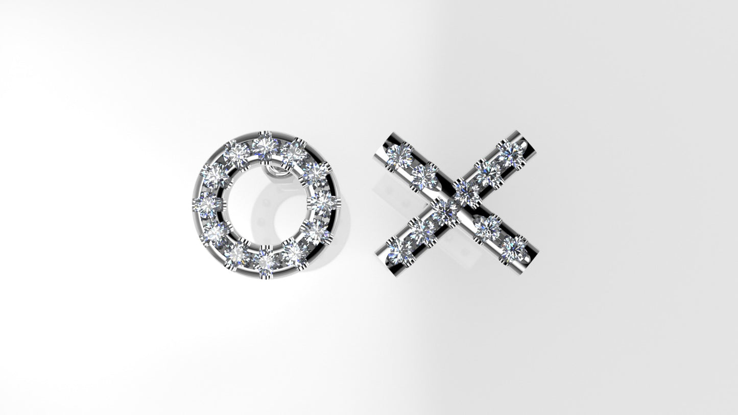 14K Earrings with 22 DIAMONDS VS1 each, "Style XO" "STT: Split"