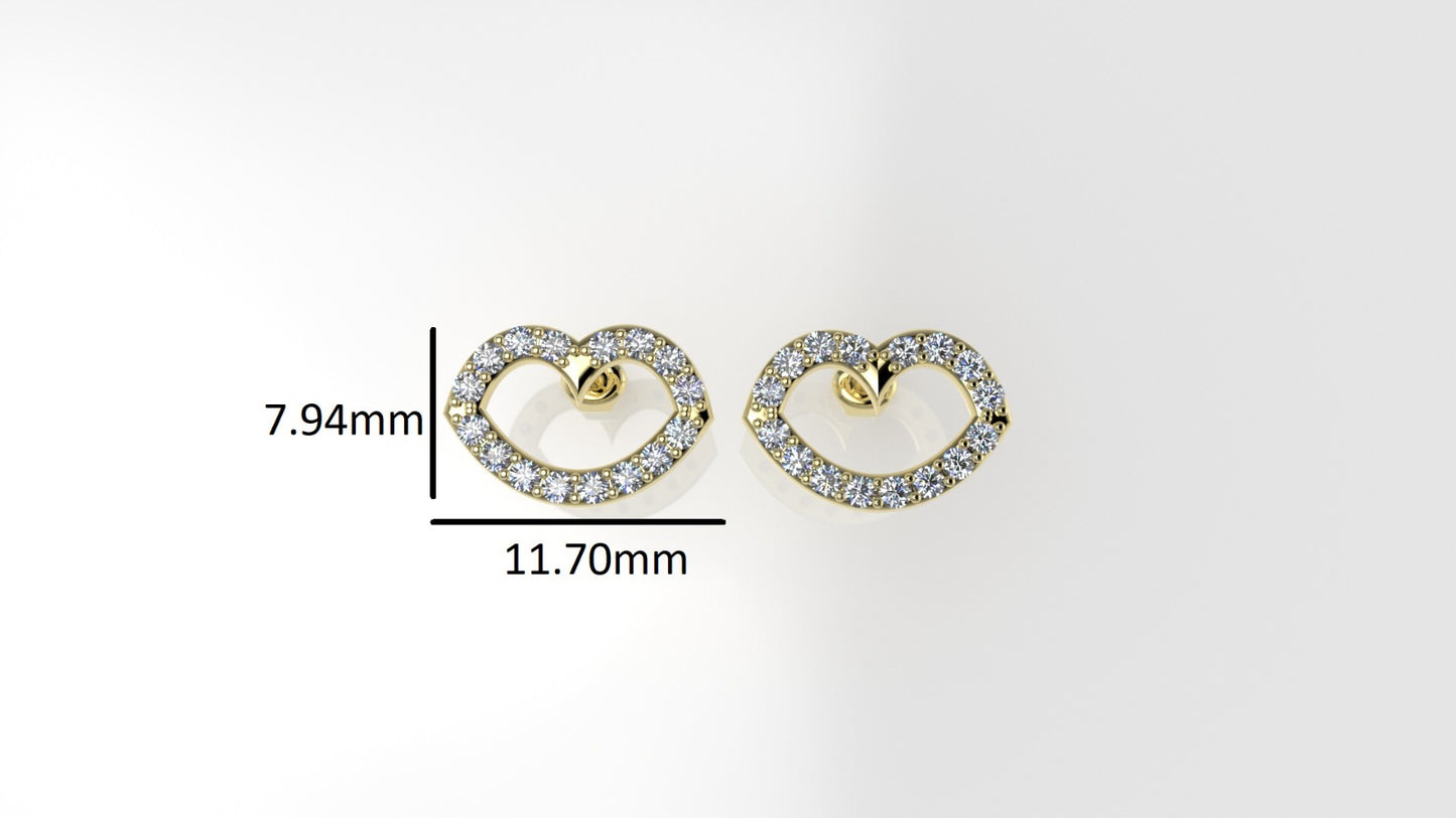 14k Yellow Gold Earrings with 32 DIAMONDS VS1 each, "STT: Prongs"