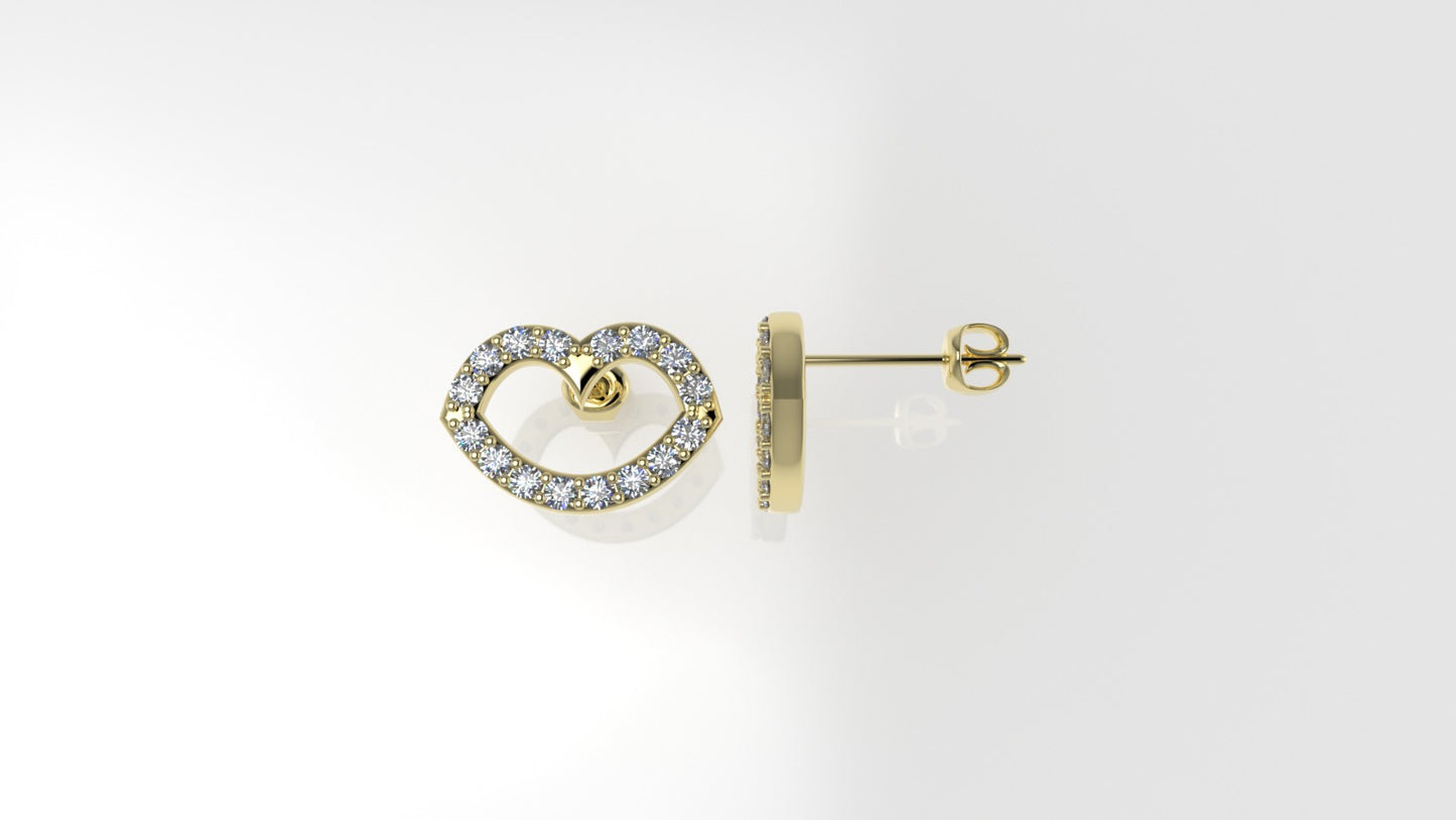 14k Yellow Gold Earrings with 32 DIAMONDS VS1 each, "STT: Prongs"