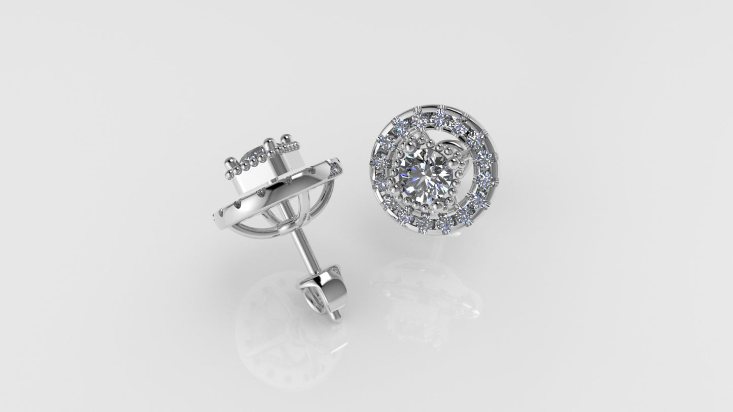 14k Gold Earrings with 34 DIAMOND VS1, "FILIGREE" "STT: 4 prong" "STT: Split"