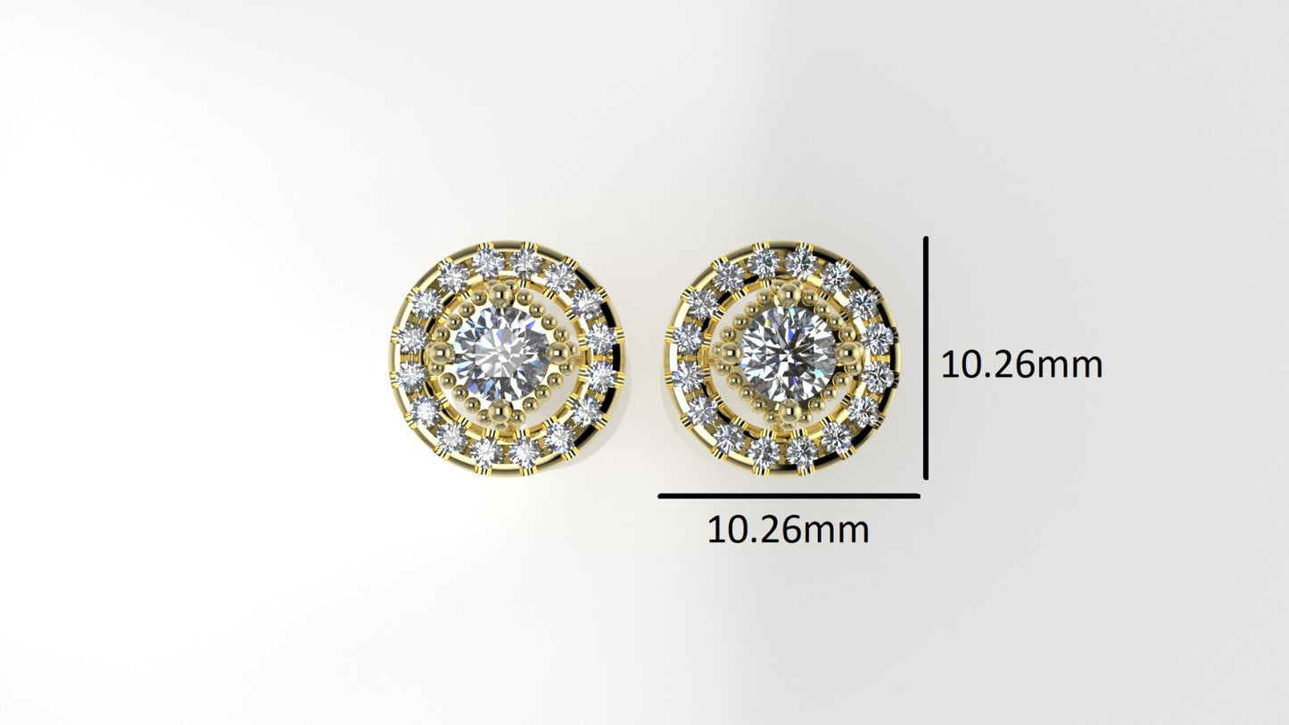 14k Gold Earrings with 34 DIAMOND VS1, "FILIGREE" "STT: 4 prong" "STT: Split"