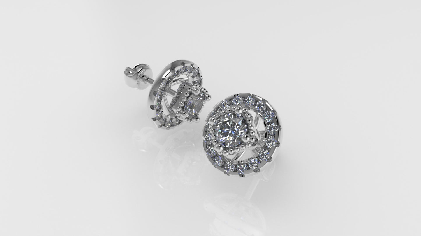 14k Gold Earrings with 34 DIAMOND VS1, "FILIGREE" "STT: 4 prong" "STT: Split"