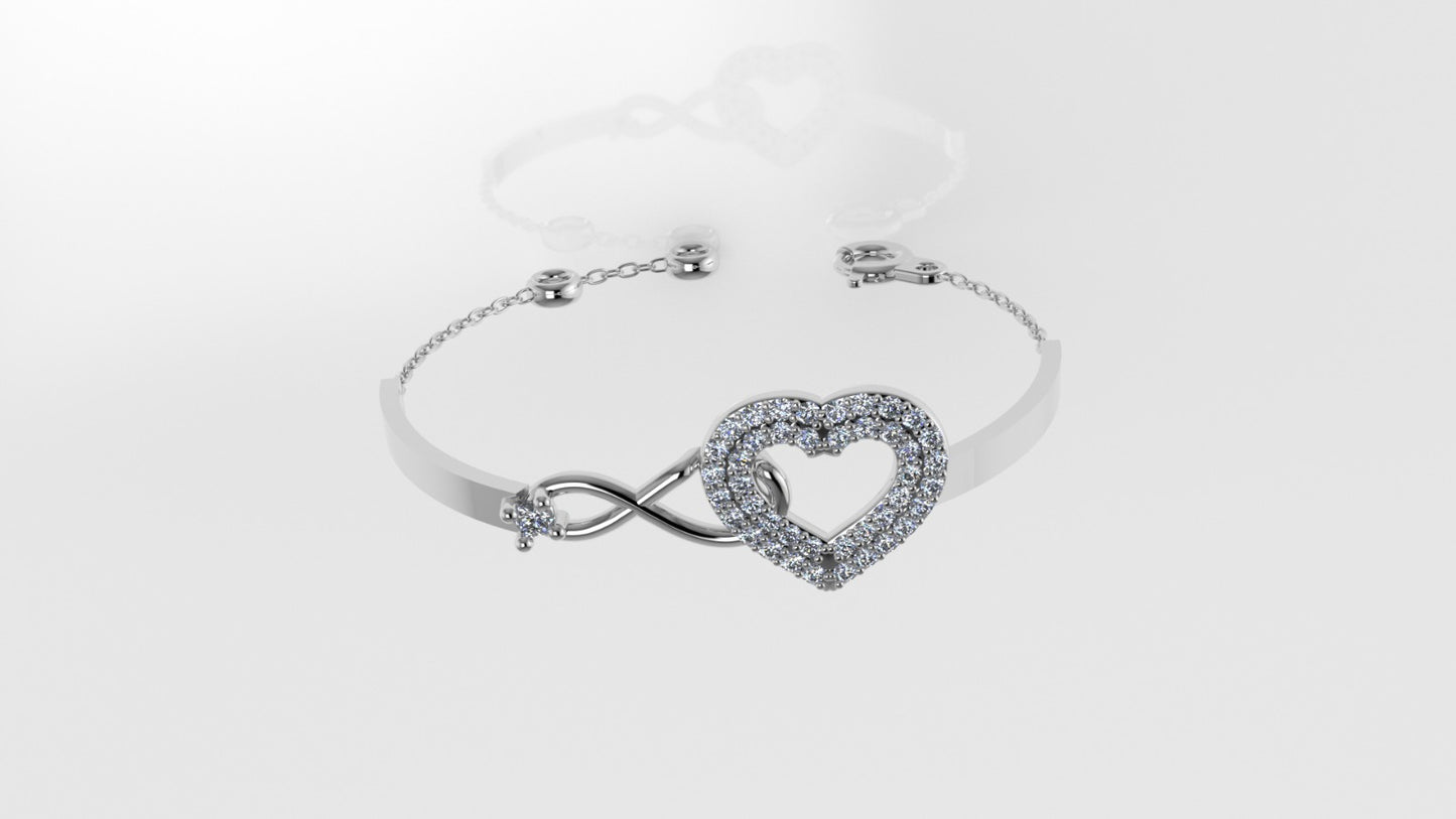 14K Bracelet with 43 DIAMOND, "infinity" "Stt: Prong"