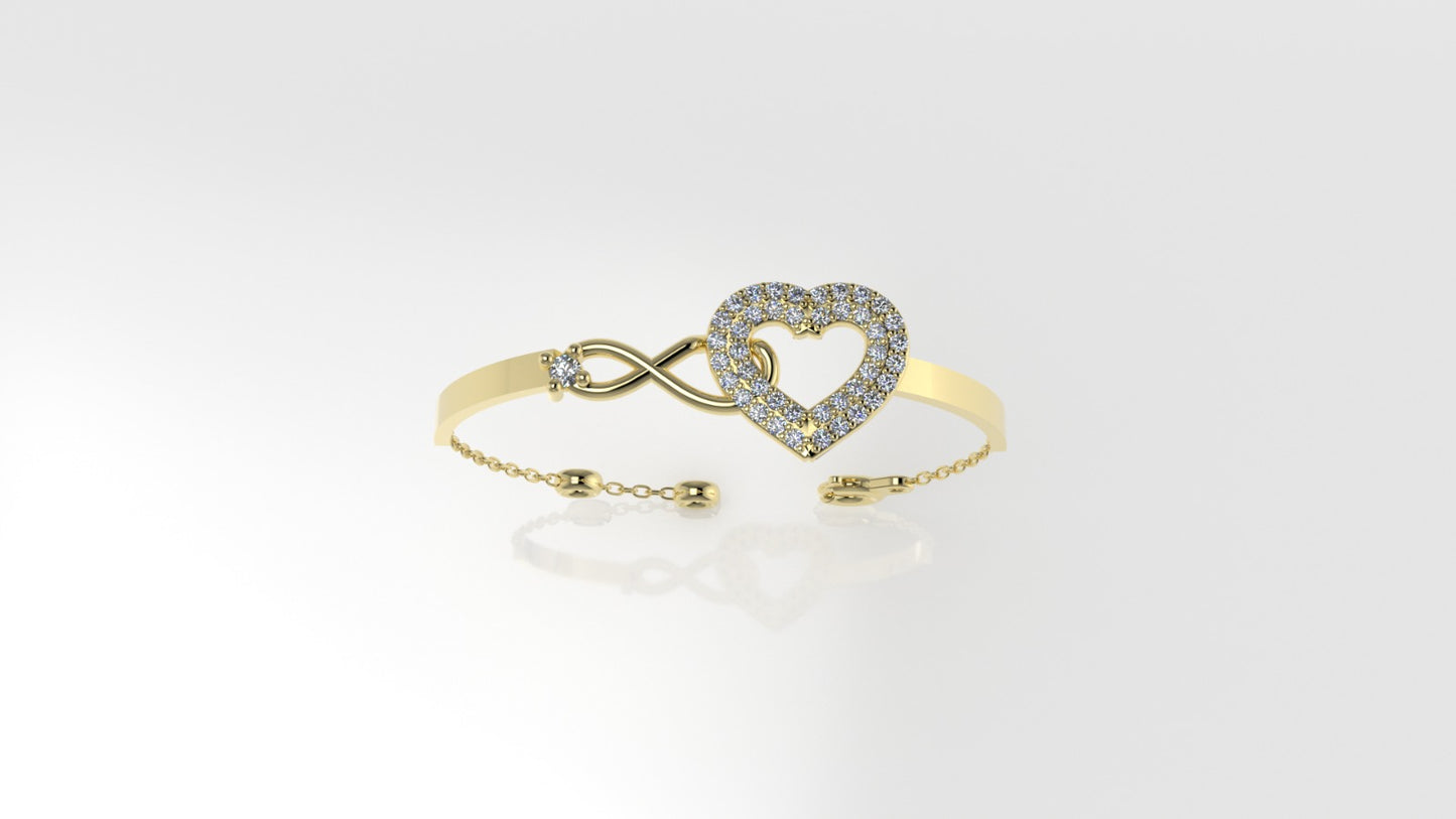 14K Bracelet with 43 DIAMOND, "infinity" "Stt: Prong"