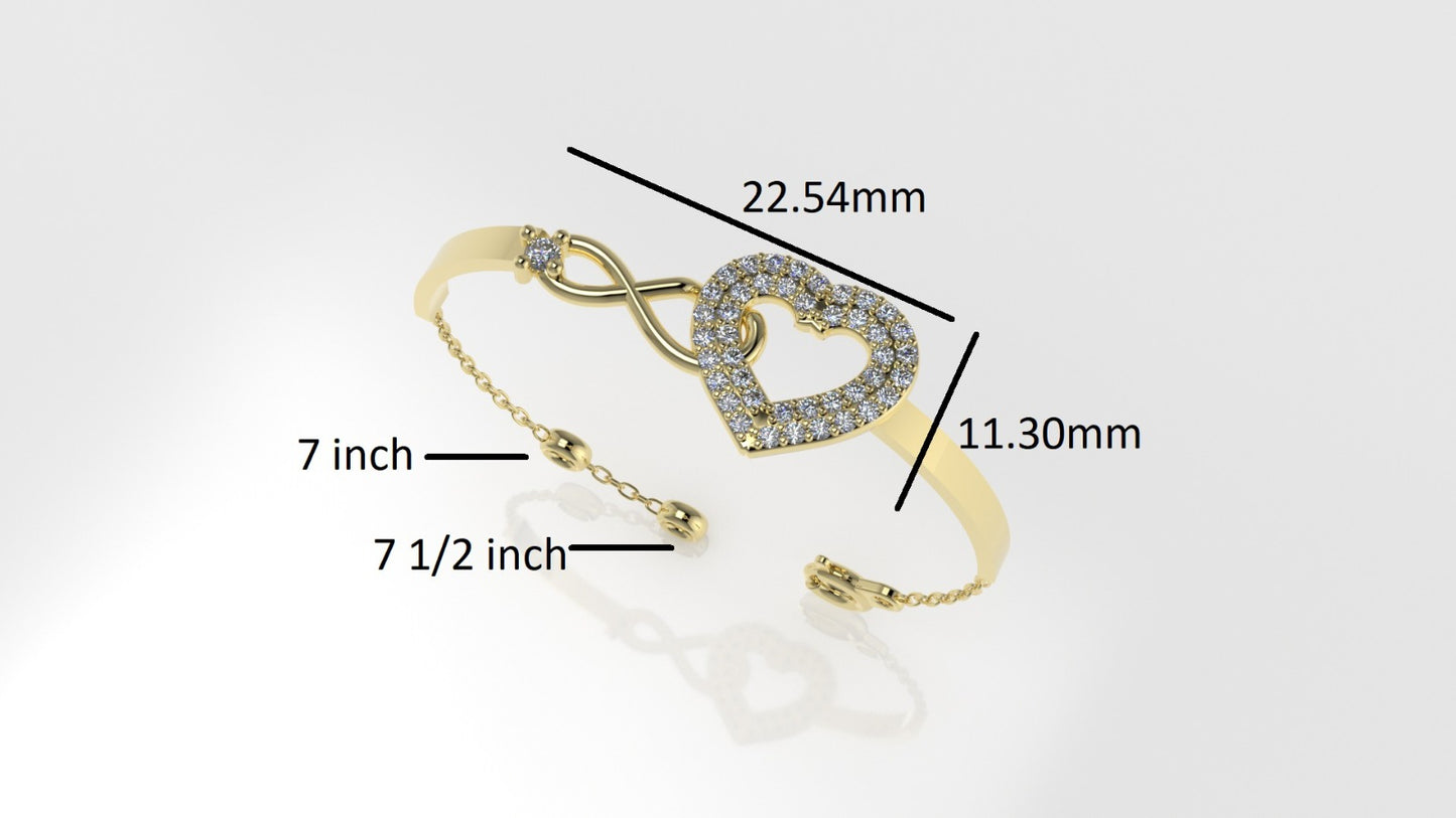 14K Bracelet with 43 DIAMOND, "infinity" "Stt: Prong"